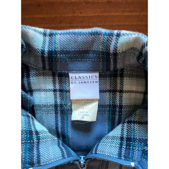 Classics by Jantzen Vintage Blue Plaid Shirt Jacket Size S - Picture 4 of 10